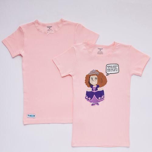 Trimoon 2 Pack Flannel Half Sleeve Print Plain Pink - The princess