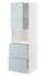 METOD / MAXIMERA خزانة عالية لميكروويف مع باب/درجين, أبيض/Ringhult رمادي فاتح, ‎60x60x200 سم‏ - IKEA