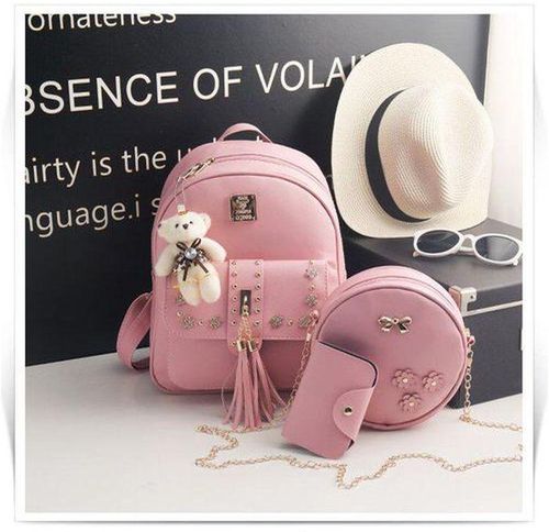Fashion Fancy And Stylish Monkey Backpack 3 In 1 Pink