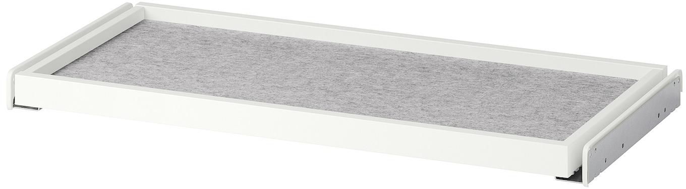 KOMPLEMENT Pull-out tray with drawer mat - white/light grey 75x35 cm