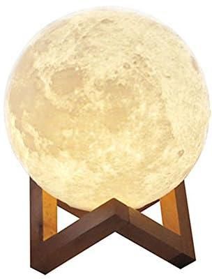 Aibecy Moon Lamp USB Rechargeable LED Printed 3D PLA Night Light, ابيض, 18cm