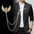 Generic Men Classic Wing Tassel Brooch Suit Corsage Brooch Pins Party Golden