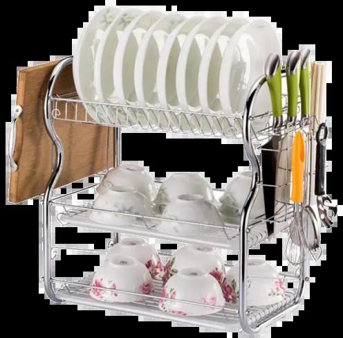 3 Tier Stainless Steel Dish Rack/Drainer