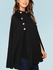 Women's Coat Solid Color Loose Button Decoration Flare Sleeve Overcoat