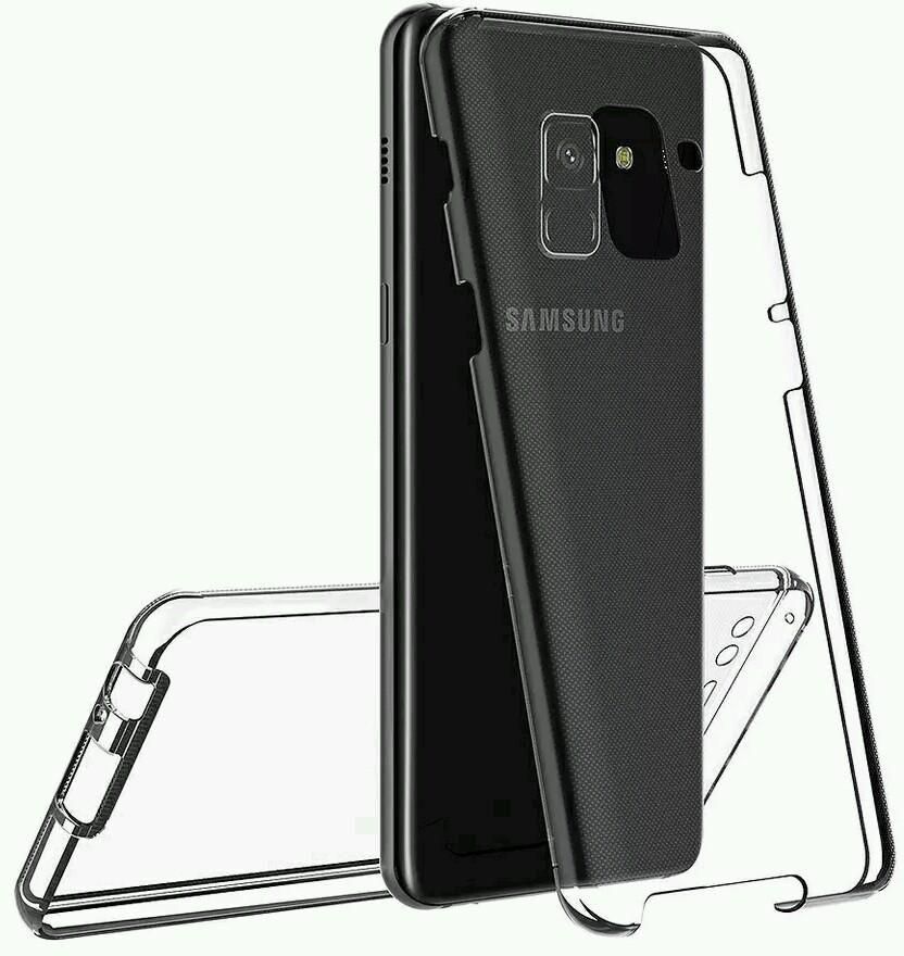 Samsung galaxy A6 ‫(2018)  case/cover, full body clear 360 protection, transparent front and back case, high touch sensitivity cover, Clear