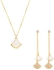 Seoulsenztury Natural Mother Of Pearl Fan Shaped Long Earring Set(G)