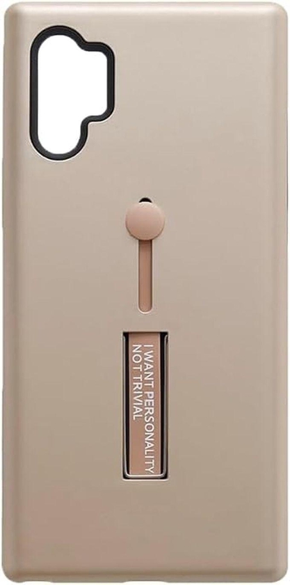 Plastic Phone Cover Protection With Black Edges And Silicone Finger Holder For Samsung Galaxy Note10 Pro 6.8 Inch - Beige
