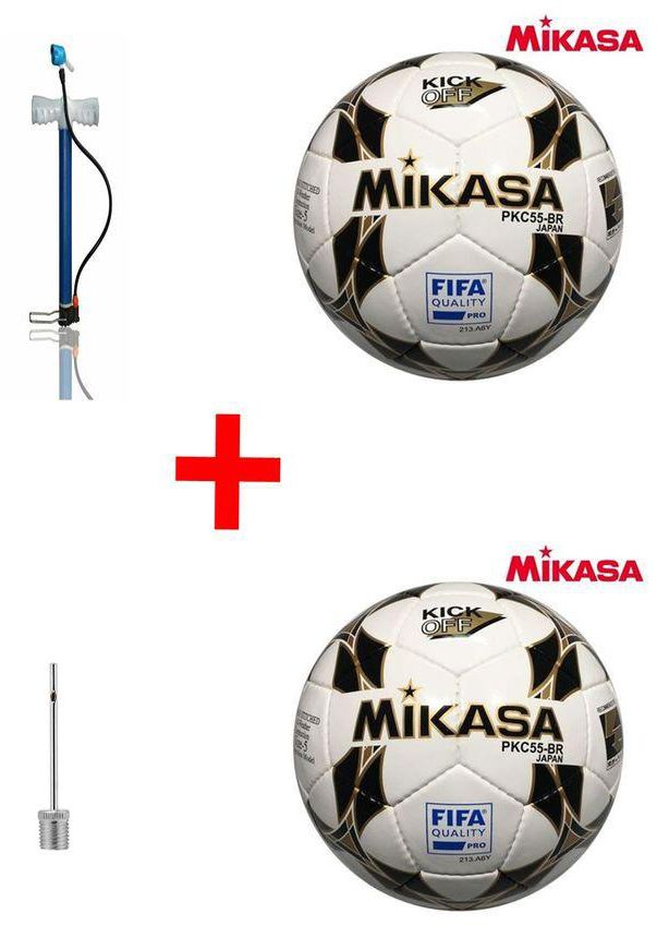 Mikasa Size 5 Soccer Ball Black,Gold & White +Black,Gold & White +Free Pump +Pin