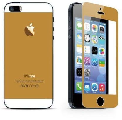 Tempered Glass Screen Protectors Cover Front Back  Sticker skin  for iphone 5 5S 5c /gold