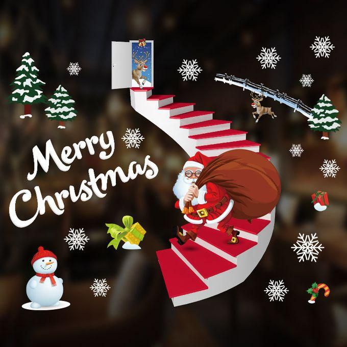 Christmas Decorations Glass Window Sticker Removable