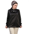 Smoky Egypt Satin Blouse With Mock Neck And Bow Tie - Black