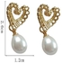925 Sterling Silver Love Heart Shaped Pearl Earrings