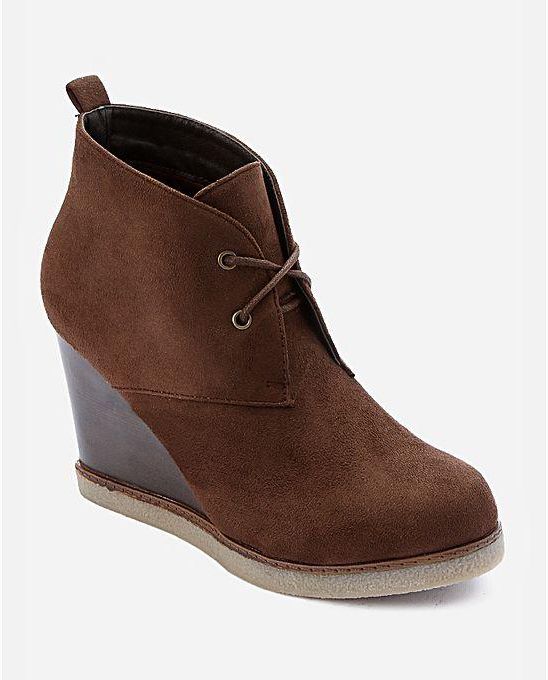 Dejavu Wrapped Wedge Ankle Bootie - Brown