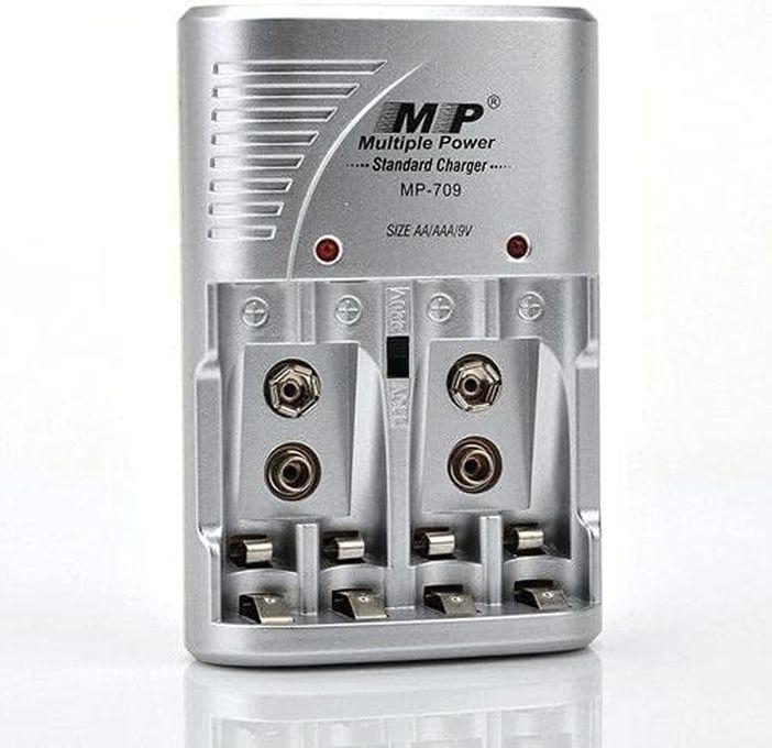 MP-709 AA/AAA 9V Ni-MH/Ni-CD Battery Charger Silver US