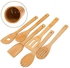 7 Pieces Wooden Spoons Set & Wooden Cup For Holding For Cooking