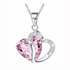 Neworldline Fashion Women Heart Crystal Rhinestone Silver Chain Pendant Necklace Jewelry