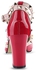 FASHION Stylish Rivet Ladies Thick Heel Sandals - Red