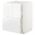 METOD / MAXIMERA Base cab f sink+2 fronts/2 drawers, white/Bodbyn grey, 60x60 cm - IKEA