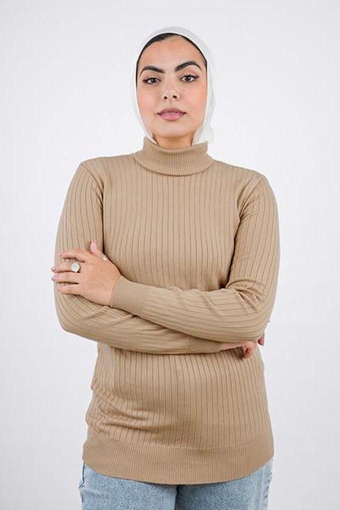 Le Voile Wide Short Ribbed Pullover - Bisque
