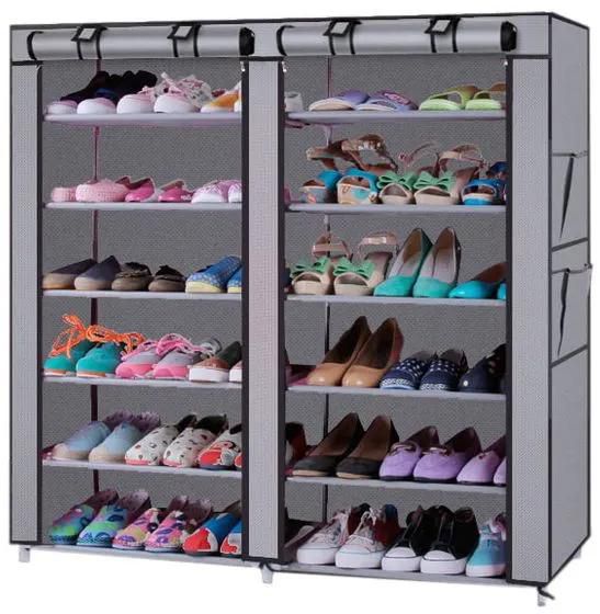 Generic Double Column Free Standing Shoe Rack Organizer With Cover