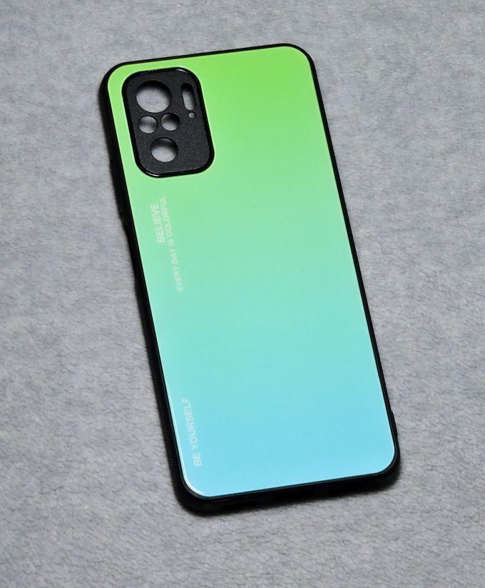 Gradient Colorful Tempered Glass Phone Case For Xiaomi Redmi Note 10