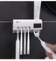 Toothbrush Holder with Toothpaste Dispenser, Bathroom Organizer Storage Rack