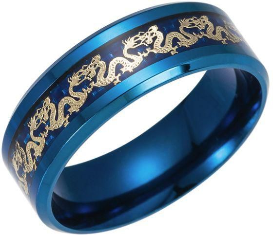 Retro plated black dragon ring for men Korean style single Luminous ring