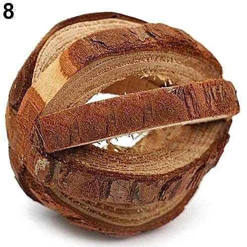 Bluelans Natural Wood Dumbells Unicycle Bell Roller Chew Toy For Guinea Pigs Rat Rabbits Bark Watermelon Balls