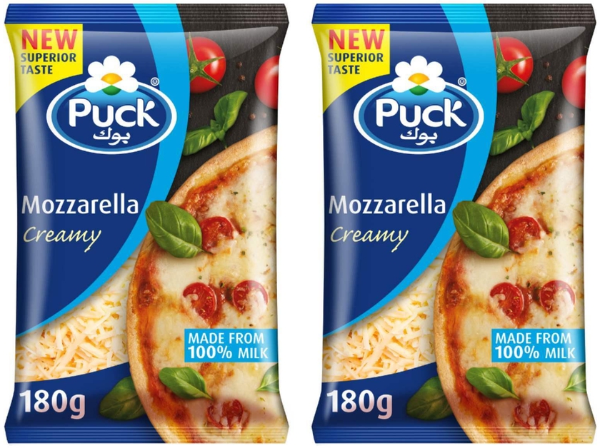 Puck Shredded Mozarella Cheese 180g Pack Of 2