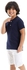 Andora Pique Short Sleeves Navy Blue Henley Shirt