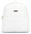 Ice Club Zipper Stitched Leather Backpack - White