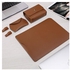 Generic Leather Laptop Sleeve Bag For Macbook Air 13 Case 11 12 15 Touch Bar Notebook For Xiaomi Pro 13.3 15.6 Surface Pro 3 4 5 6 Cover( 2018 Air 13 A1932)(brown Sets)