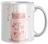 Printed Ceramic Coffee Mug White/Pink/Yellow One Size