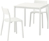 MELLTORP / JANINGE طاولة وكرسيان - أبيض/أبيض 75 سم