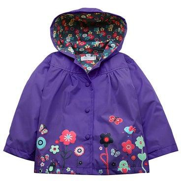 Flower Hooded Long Sleeve Waterproof Raincoat Jacket