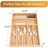 oridom Silverware Organizer for Drawer Sturdy Construction Utensil Organizer for Kitchen Drawers Large Capacity Bamboo Cutlery Organizer in Drawer with Non-Slip Feet Natural