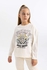 Defacto Girl Oversize Fit Crew Neck Combed Cotton T-Shirt