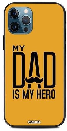 My Dad Is My Hero Protective Case Cover For Apple iPhone 12 Pro Max Orange/Black