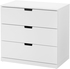NORDLI Chest of 3 drawers - white 80x76 cm