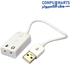 بطاقة صوت خارجية بيضاء مزودة بمنفذ USB 2.0 وقنوات صوتية افتراضية 7.1