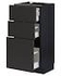 METOD خزانة أساسية مع 3 أدراج, أسود/Lerhyttan صباغ أسود, ‎40x37 سم‏ - IKEA