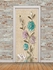 Flowers and Swans Print Decorative Door Art Stickers - 2pcs X 15 X 79 Inch