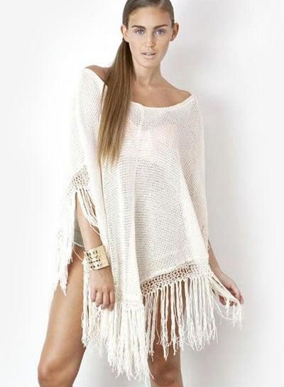 Lace Detail Cover Up White