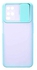 Clear and Turquoise Case with Sliding Camera Protector for Oppo A54 - Stylish and Protective Smartphone Case
