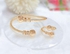 Set Of Stylish Bracelet And Ring Gold Plated