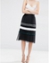 ASOS PETITE Pleat Midi Skirt with Metallic Stripe