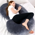 Pregnancy Body Pillow C Shaped Pillow Soft Pillowcase with Double Zippers Removable Velvet Cover Full Body Pillow for Pregnant Women Healthy Material Pregnancy Pillow