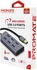 Promate - 7 Port USB 3.0 Hub, Portable Aluminium Alloy Port USB 3.0 Powered Hub with 5Gbps Data Transfer and USB-C Power Adapter for MacBook, iMac