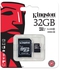 Kingston 32GB Class 10 MicroSD Memory Card With SD Adapter