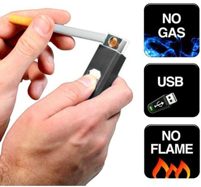 Generic Vibe USB Rechargeable Electronic Lighter - Black